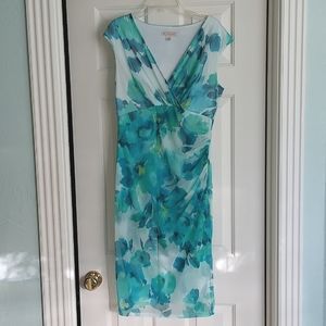 Watercolor floral print dress